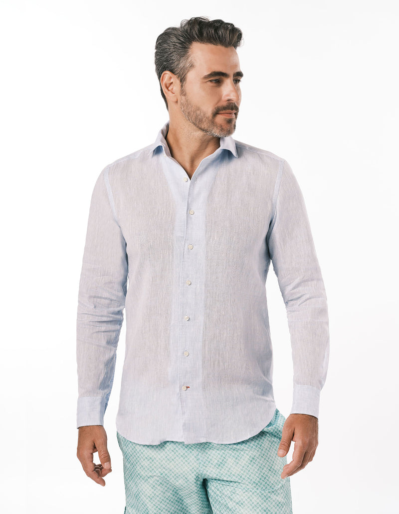 SAHARA LINEN SHIRT BRIGHT SKY