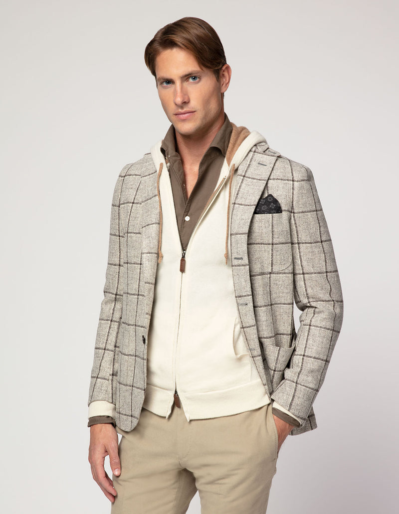 CREMIEUX FREETIME NATUREL UNDYED WOOL BLAZER