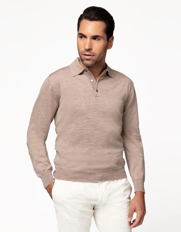 FINE MERINO LONG SLEEVE POLO