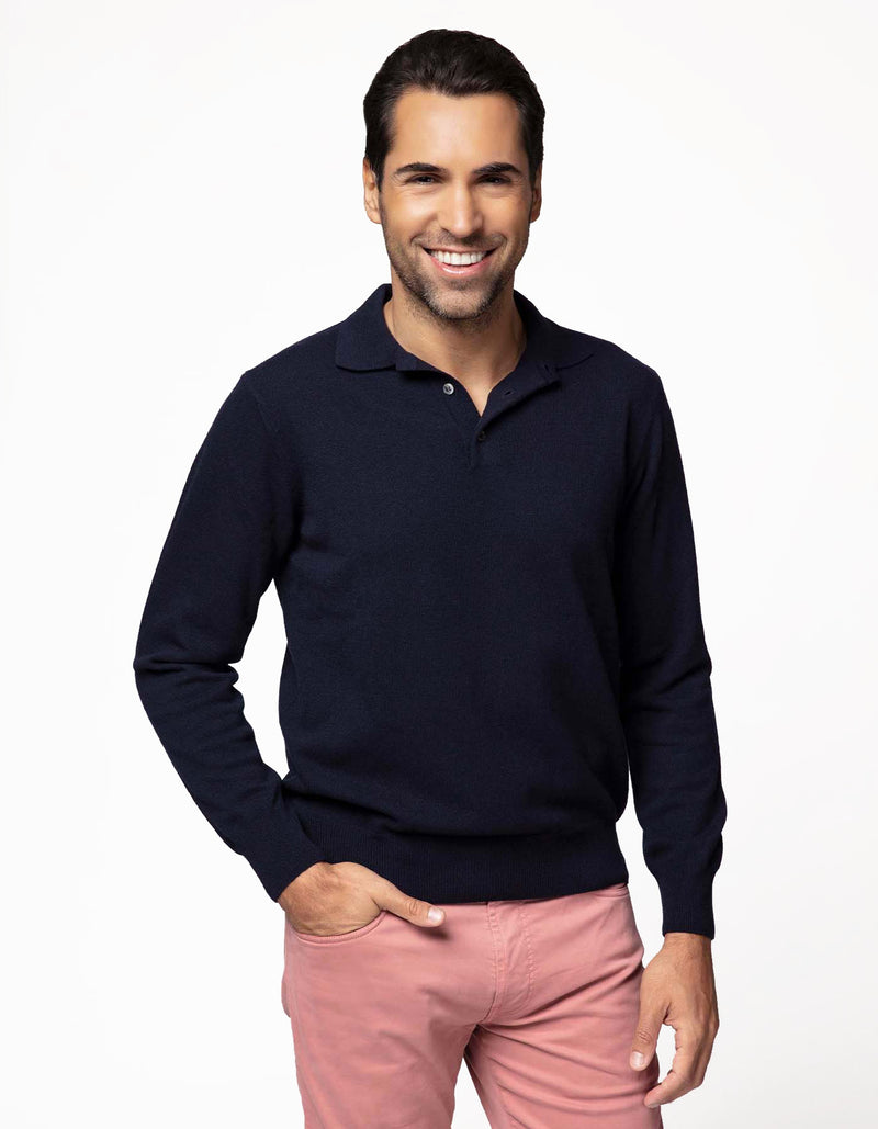 FINE MERINO LONG SLEEVE POLO
