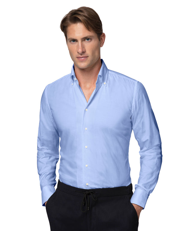 BLUE LUXURY PINPOINT OXFORD BUTTON DOWN COLLAR SHIRT