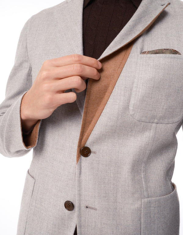 REVERSIBLE ITALIAN WOOL TWO BUTTON BLAZER