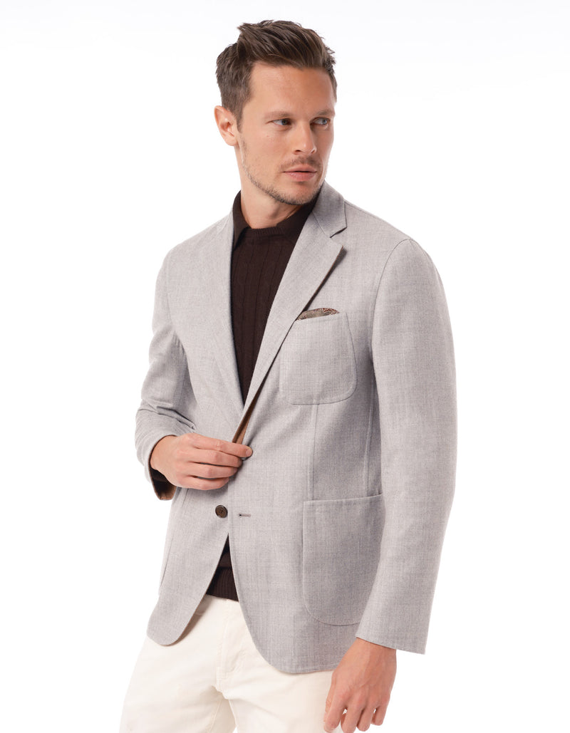 REVERSIBLE ITALIAN WOOL TWO BUTTON BLAZER