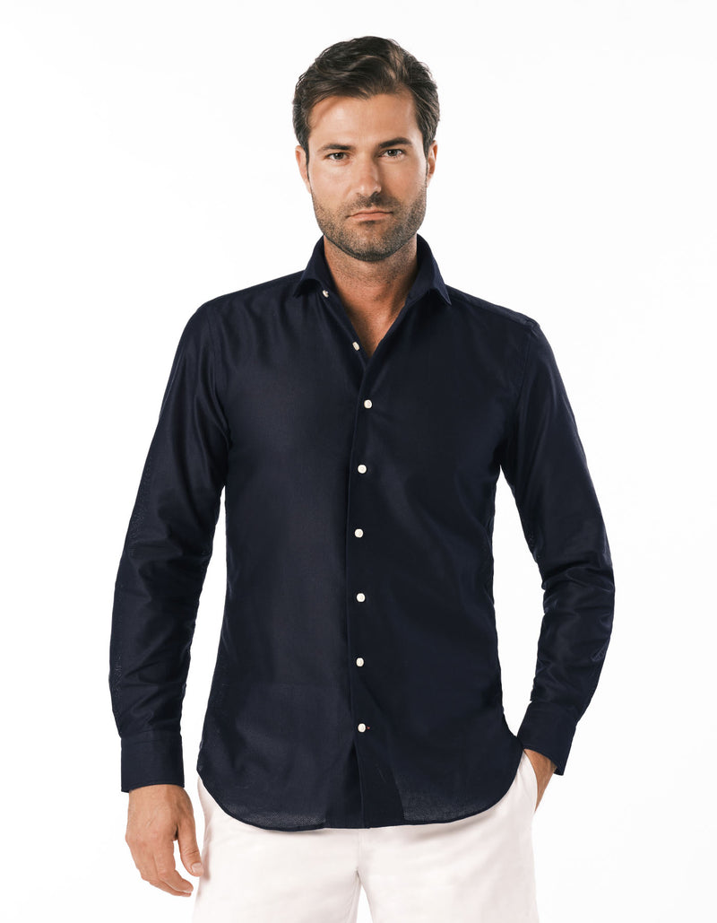 LUXURY GIRO INGLESE ONE PIECE SPREAD COLLAR SHIRT
