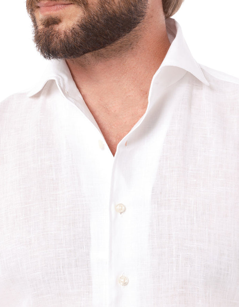 LUXURY LINEN ONE PIECE SPREAD COLLAR SHIRT