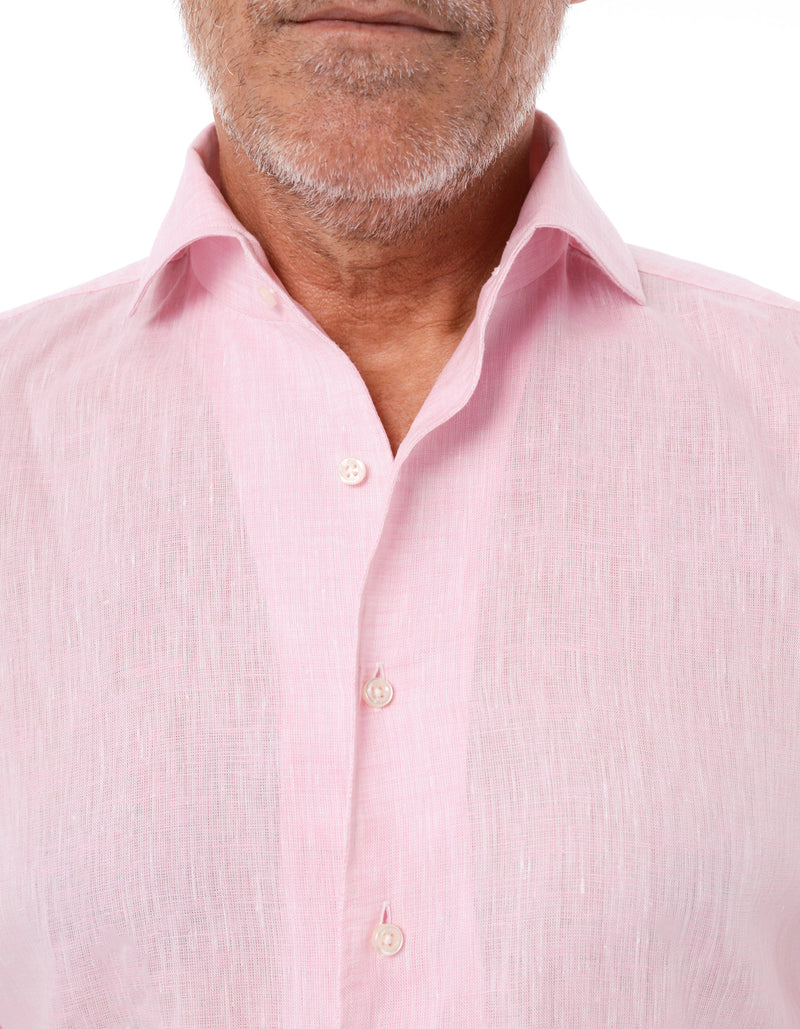 LUXURY LINEN ONE PIECE SPREAD COLLAR SHIRT