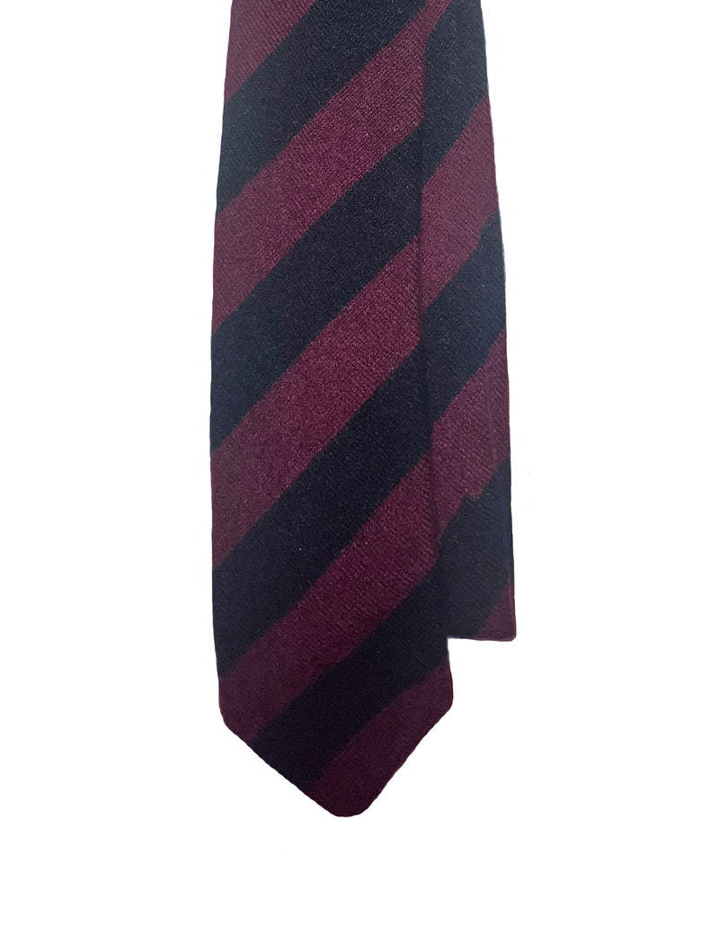 100% CASHMERE FULLY FASHIONED STRIPE TIE