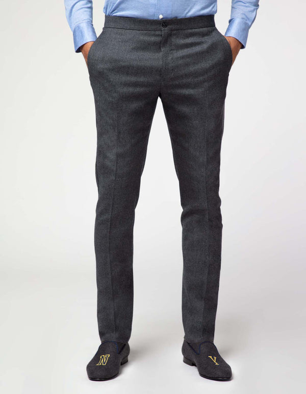 CREMIEUX WASHABLE WOOL TRAVEL JOGGER PANTS GREY