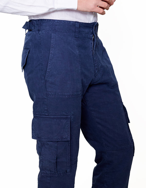NAVY VINTAGE WASHED CARGO PANT