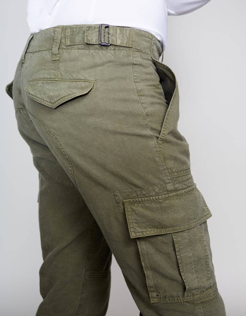 OLIVE VINTAGE WASHED CARGO PANT