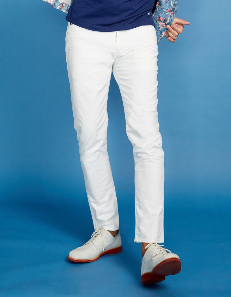 WHITE MILAN COTTON STRETCH PANT