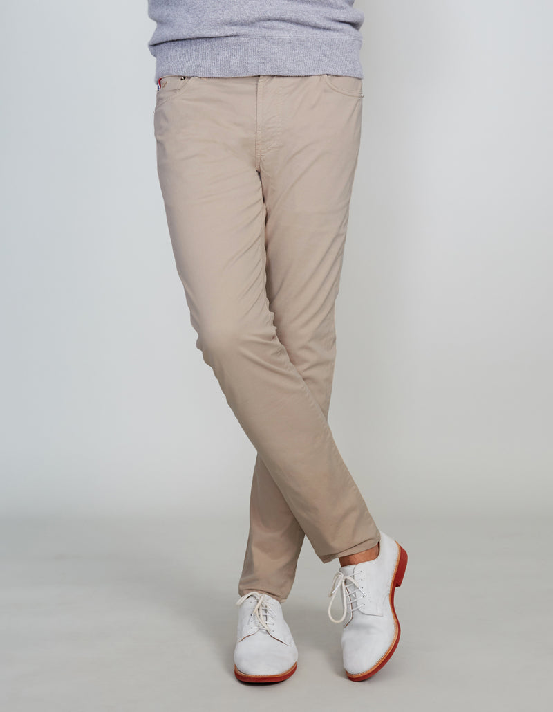 CREMIEUX KHAKI COTTON STRETCH PANT