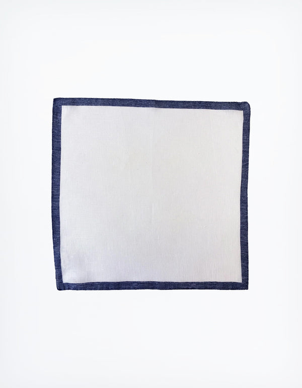 FAZZOLETTO LINEN POCKET SQUARE HAND-ROLLED BORDER