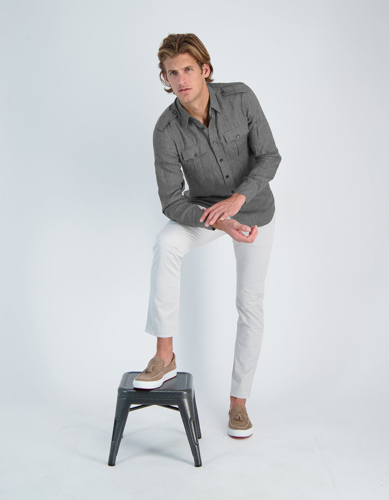SERGEANT LUXURY SOFT LINEN MILITARY SHIRT