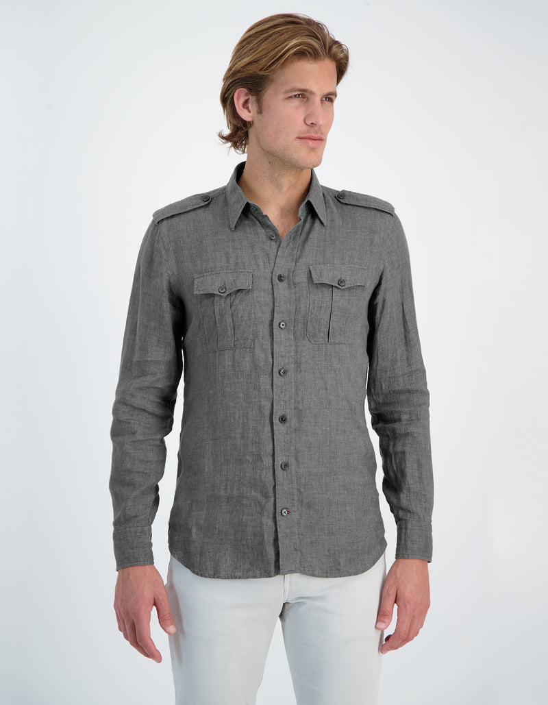 SERGEANT LUXURY SOFT LINEN MILITARY SHIRT