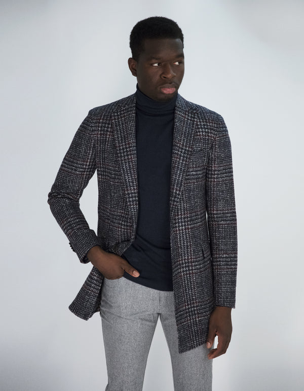 BABY ALPACA WOOL HOUNDSTOOTH OVERCOAT