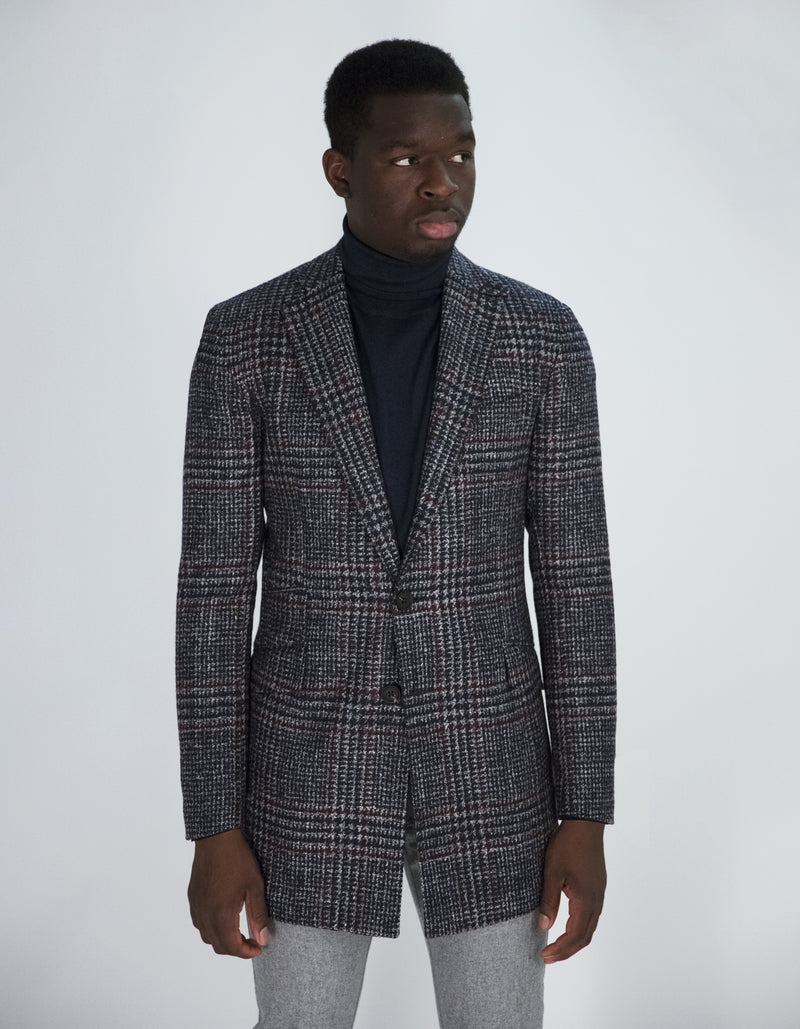 BABY ALPACA WOOL HOUNDSTOOTH OVERCOAT