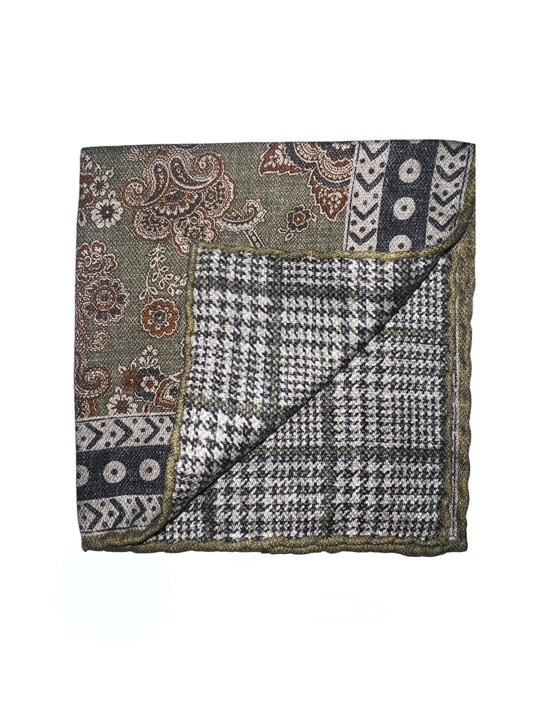 HAND ROLLED DOUBLE SIDED 100% SILK POCKET SQUARE