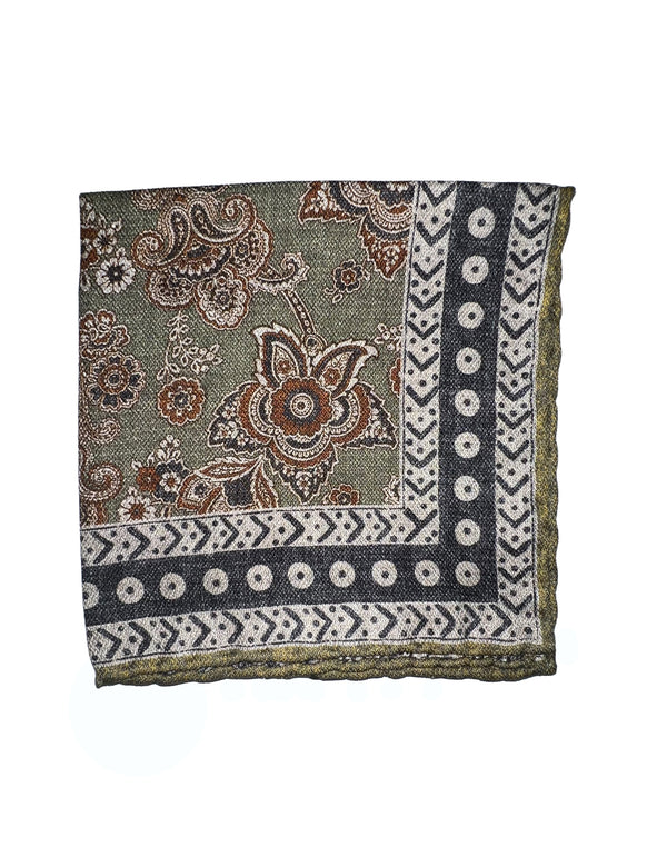 HAND ROLLED DOUBLE SIDED 100% SILK POCKET SQUARE