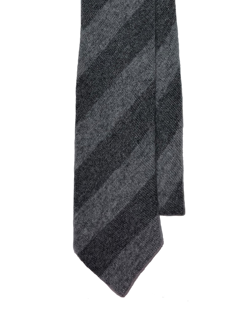 100% CASHMERE FULLY FASHIONED STRIPE TIE