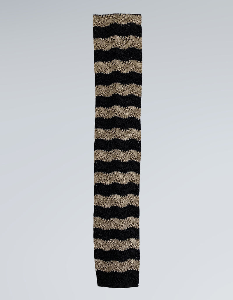 COMO SILK STRIPE TUCK STITCH KNIT TIE