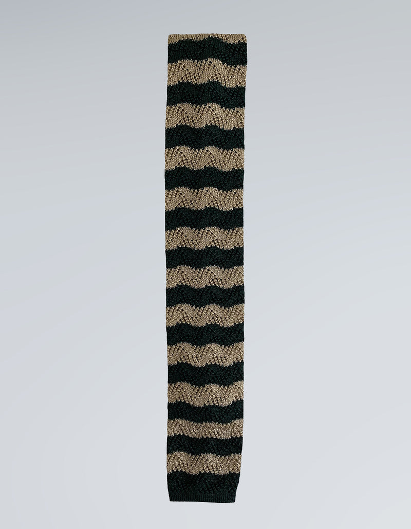 COMO SILK STRIPE TUCK STITCH KNIT TIE